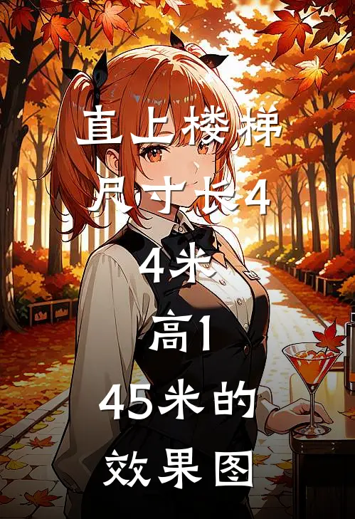 直上楼梯尺寸长4.4米,高1.45米的效果图